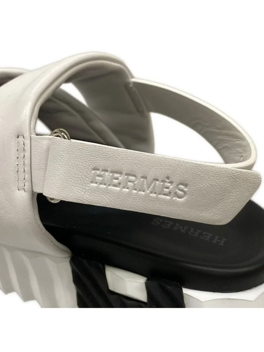 Hermes Sandals Electric White Leather